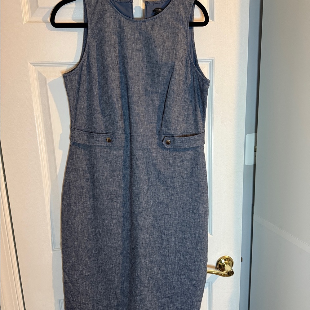 Ann Taylor Factory Elegant Blue Sleeveless Dress